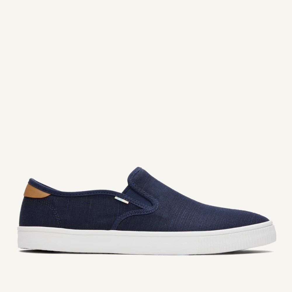 NWT TOMS Baja Navy Heritage Canvas Slip On Sneaker (M8/W10)